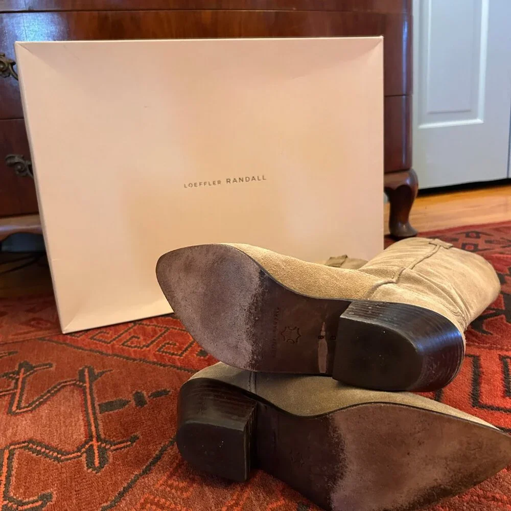 Loeffler Randall Dylan Western Suede Boots Bisque - Picture 8 of 9